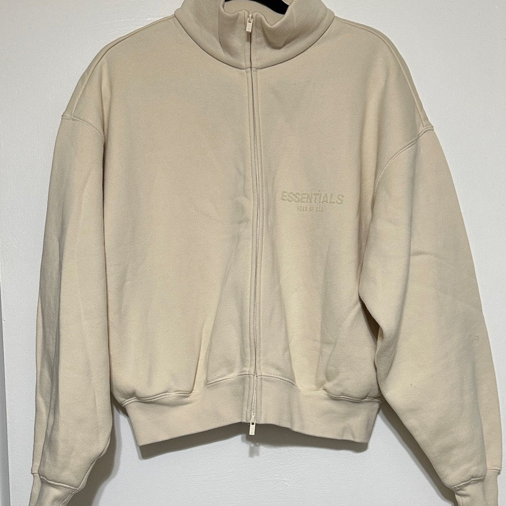Essentials Cream High-Collar Zip Jacket - image 1